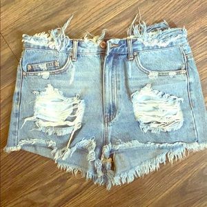 Distressed Denim shorts